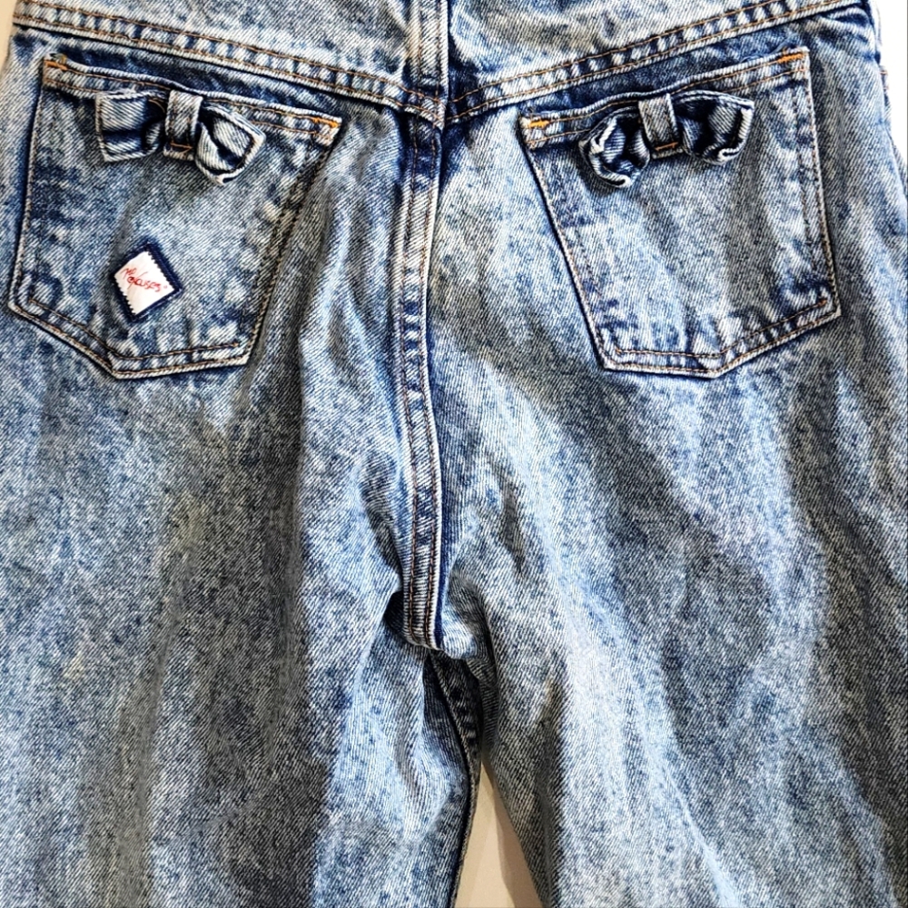 Vintage 1989 No Excuses Jeans Bow Tie  Pockets